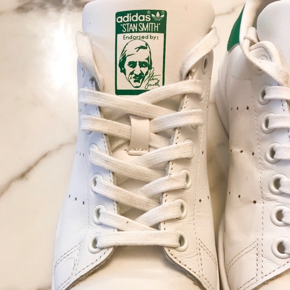 Adidas Stan Smith Originals White and Green Sz 5.5 - Picture 2 of 6